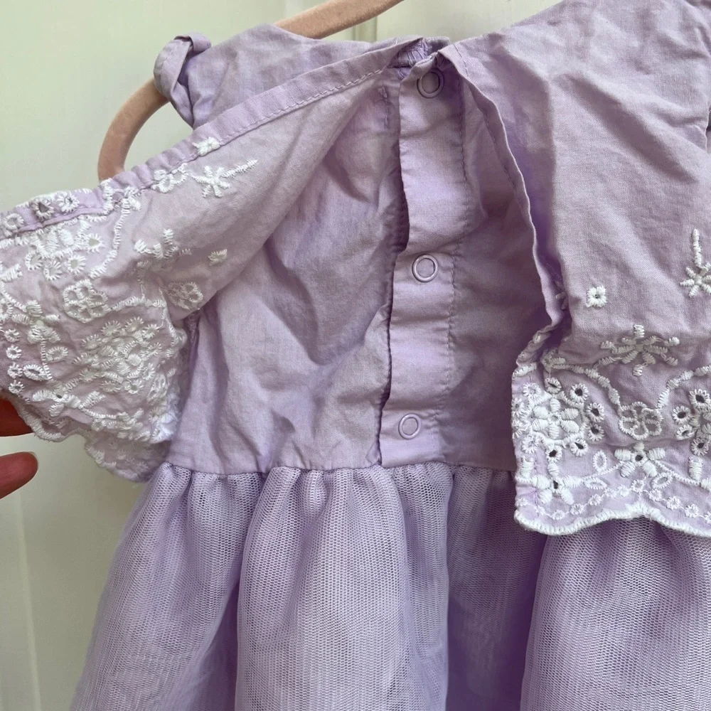 Cat & Jack 6-9M Purple & White Girls Tulle Dress